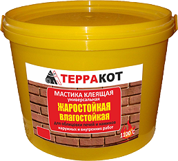 Мастика клеящая жаро-водостойкая, универсальная «Терракот»,  2,5 кг (Россия)