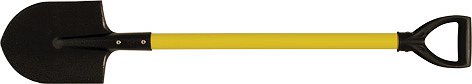 Лопата штыковая ЛКМ, с желтым металлизированным черенком и V-ручкой 185х235х1060 мм FIT 77214