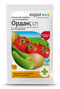 Средство от болезней томатов,огурцов и картофеля Ордан 12,5г (Россия)