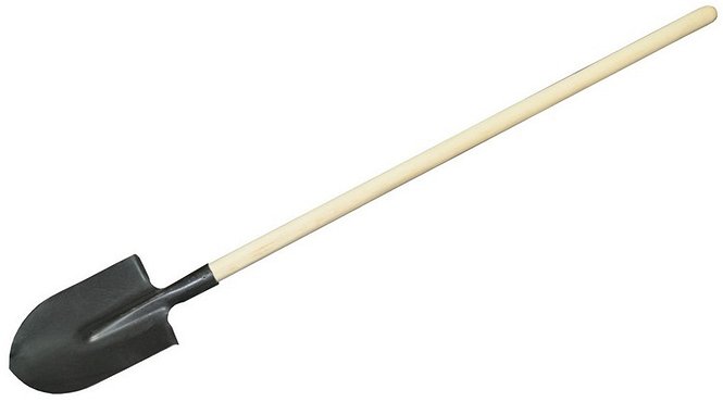 Лопата штыковая с деревянным черенком 210*385*1440мм. 77193