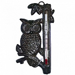 Термометр "Сова" 80-052 (чугун + стекло, 8.2X1X16см) (ц) (Россия)
