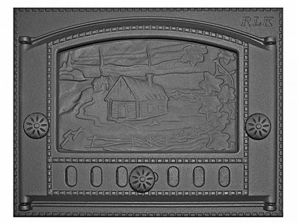 Дверка топочная каминная ДК-2Б, "Домик в деревне" (клад. 375*300мм) (Россия)