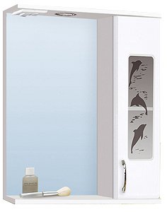 Шкаф зеркальный "Дельфин 550" свет правый VAKO