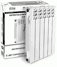 Радиатор биметалл 500 BIMETTA CITY 10-секций BM-500c-10 (секция-143Вт до 15кв.м)