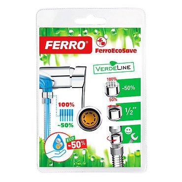 Клапан обратный FERRO 1/2*1/2 ECO ограничитель вытекания воды до 50% хром (Польша)