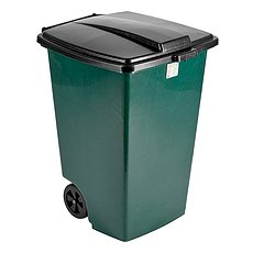Контейнер мусорный Элластик-Пласт 120 л пластиковый с крышкой на колесах темно-зеленый