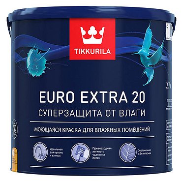Краска ЕВРО EXTRA 20 (базис А) 2,7л Тикурила(Россия)