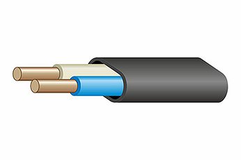 Кабель медь ВВГ 2х1,5мм. черный