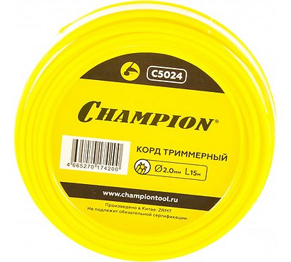 Корд трим. CHAMPION Star 2.0мм * 15м (звезда) в мотке C5024