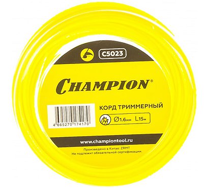 Корд трим. CHAMPION Star 1,6мм * 15м (звезда) в мотке C5023