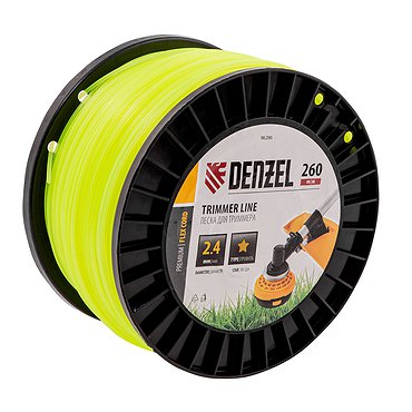 Леска для триммера звезда, 2,4мм х 260м, на DIN катушке FLEX CORD// Denzel 96286