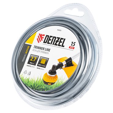 Леска для триммера армированная алюминием квадратная, 3,0мм х 15м, блистер ALUFLEX// Denzel 96836