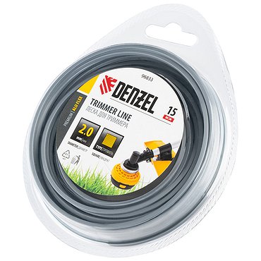 Леска для триммера армир. алюм. квадрат, 2,0мм х 15м, блистер ALUFLEX// Denzel 96833