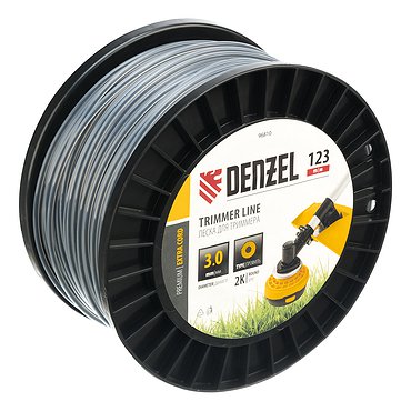 Леска для триммера двухкомп. круглая, 3,0мм х 123м, EXTRA CORD// Denzel 96810