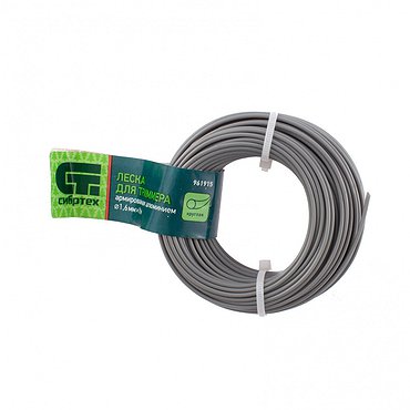 Леска для триммера круглая, армированная алюминием, 1.6 мм х 15 м, Сибртех 961915