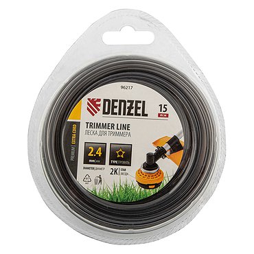Леска для триммера двухкомп. звезда, 2,4мм х 15м, EXTRA CORD, Denzel 96217
