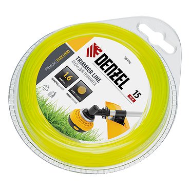 Леска для триммера, круглая 1.6 мм х 15 м, блистер Flex cord Denzel 96106