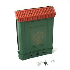 Ящик почтовый Премиум внешний с замком (зеленый герб)(Россия)