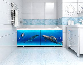Экран под ванну "Ультра легкий АРТ" дельфин 1.68м (Россия)