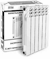 Радиатор биметалл 500 BIMETTA CITY 8-секций BM-500c-8 (секция-143Вт до 12кв.м)