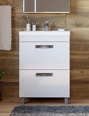 Комплект "PLAZA 600-0-2 Фостер 60" 2ящ. напольная  (тумба Plaza + умыв.Фостер 60) (VIGO Россия)