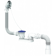 Сифон для ванны с переливом и гибким отводом в канализацию Ø40хØ40/50 400мм (S12)