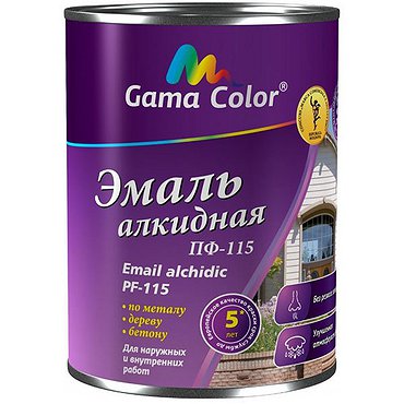 Эмаль ПФ-115 Gamma Color белая гл.  0,8 кг 14шт/уп