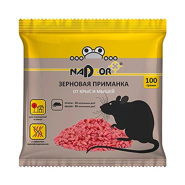 Средство от крыс и мышей приманка зерновая 100гр. тов-200107 (Россия)