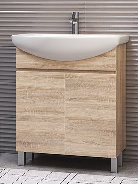 Комплект "WING 700-2-0" напольная 2-дверки дуб золотой (тумба Wing  + умыв.Балтика 70) (VIGO Россия)