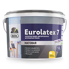 Краска в/д DUFA EUROLATEX 7, латексная моющаяся, 10л.