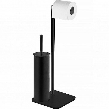 Стойка напольная AZARIO ALTRE с бумагодержателем и ершиком, черная матовая (AZ-421B)