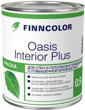 Краска OASIS INTERIOR PLUS (базис A) 0,9л ФИННКОЛОР(Россия)